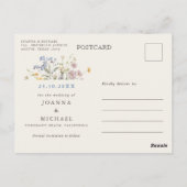 Blue Spring Wildflower Meadow Save the Date Briefkaart (Achterkant)