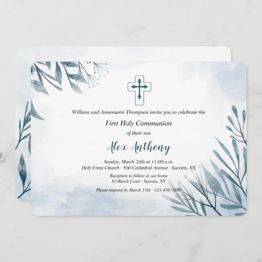 Blue Springs Religieuze uitnodiging (Voorkant / Achterkant)