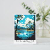 Blue Springs State Park Florida Illustratie Briefkaart (Staand voorkant)