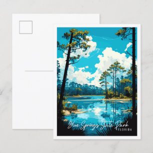 Blue Springs State Park Florida vintage reizen Briefkaart