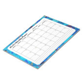 Blue Sprinkle Abstract Maandelijkse Agenda-laptop Notitieblok (Schuin)