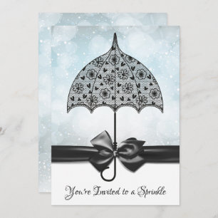 Blue Sprinkle Baby shower Black Lace Umbrella Kaart