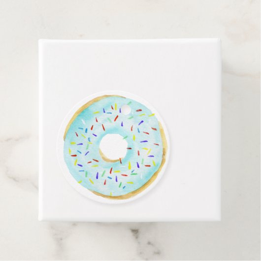 Blue Sprinkle Donut Baby shower Bedankt Bedankjes Labels (In situ)