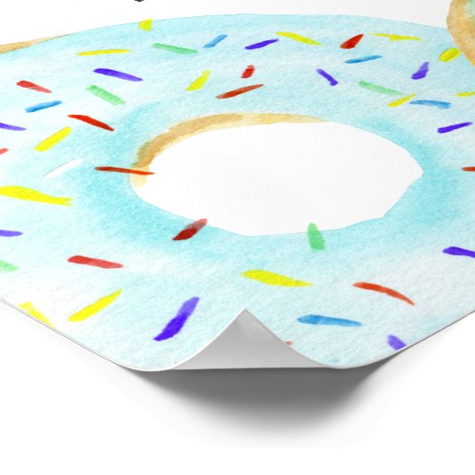 Blue Sprinkle Donuts Baby Brunch Welkom Poster (Hoek)