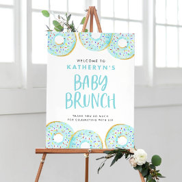 Blue Sprinkle Donuts Baby Brunch Welkom Poster