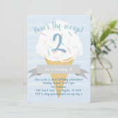 Blue Sprinkles Ice Cream Birthday Invitation Kaart (Staand voorkant)