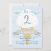 Blue Sprinkles Ice Cream Birthday Invitation Kaart (Voorkant)