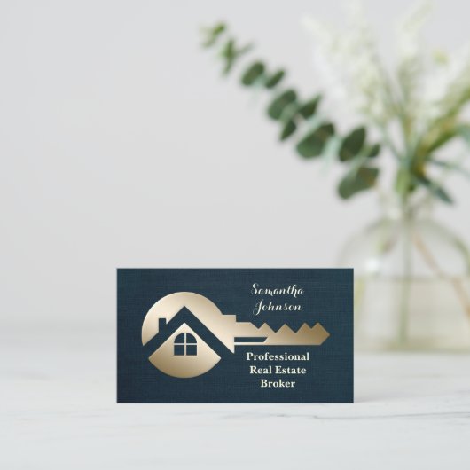 Blue Spruce Gold Key Real Estate Visitekaartje (Staand voorkant)