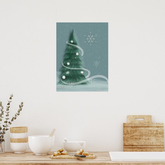 Blue Spruce kerstboom Poster (Keuken)