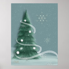 Blue Spruce kerstboom Poster