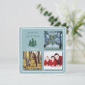 Blue Spruce Magical Forest Holiday Kaart (Staand voorkant)