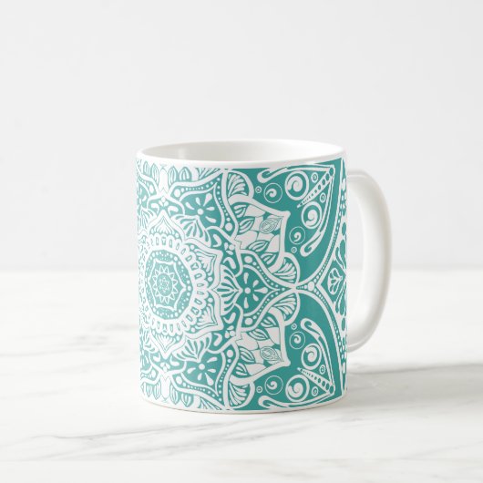 Blue Spruce Mandala Koffiemok (Voorkant rechts)