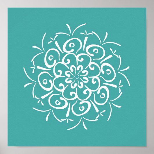 Blue Spruce Mandala Poster (Voorkant)
