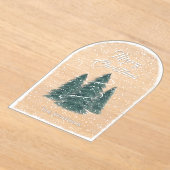 Blue Spruce Sneeuwval Acryl Kerst Kaart Acryl Uitnodigingen (Laagn)