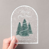 Blue Spruce Sneeuwval Acryl Kerst Kaart Acryl Uitnodigingen (Insitu (Draagbaar))