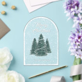 Blue Spruce Sneeuwval Acryl Kerst Kaart Acryl Uitnodigingen (Insitu (Huwelijk))