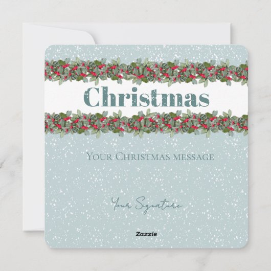 Blue Spruce Window to Winter Holiday Card Feestdagenkaart (Achterkant)