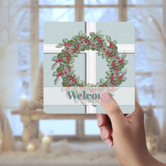 Blue Spruce Window to Winter Invitation Feestdagenkaart
