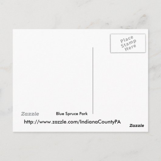 Blue Spuce Park Briefkaart #1 (Achterkant)