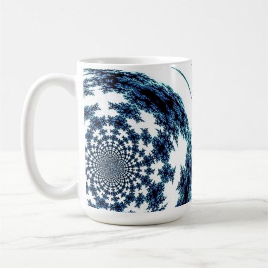 Blue Spun Thread Fractal Design Koffiemok (Links)