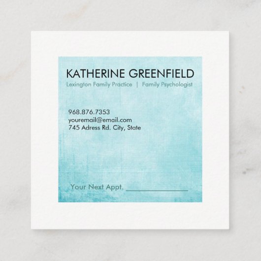 Blue Square Block Business/Appointkaart Afsprakenkaartje (Achterkant)