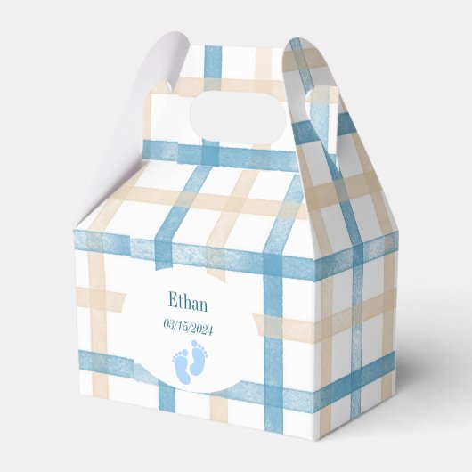 blue square boxes - birthday - birth bedankdoosjes (Voorkant Zijde)