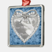Blue Square Diamond Heart Lijst Ornament . (Links)
