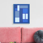 Blue Square Geometric - Emotionvorm en kleur Canvas Afdruk (Insitu (Woonkamer))