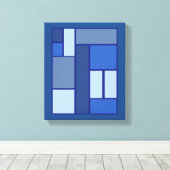 Blue Square Geometric - Emotionvorm en kleur Canvas Afdruk (Insitu (Houten vloer))