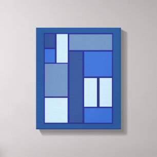 Blue Square Geometric - Emotionvorm en kleur Canvas Afdruk