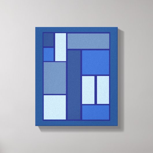 Blue Square Geometric - Emotionvorm en kleur Canvas Afdruk (Voorkant)