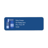 Blue Square Geometric - Emotionvorm en kleur Etiket (Voorkant)