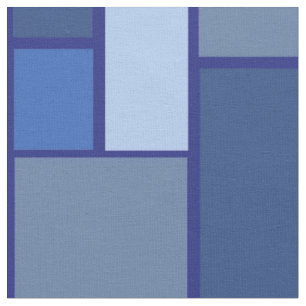 Blue Square Geometric - Emotionvorm en kleur Stof
