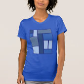 Blue Square Geometric Pattern T-shirt (Voorkant)