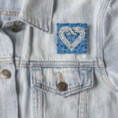 Blue Square Love Diamond Heart Button (In situ)