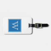 Blue Square Monogram Bagagelabel (Voorkant horizontaal)