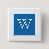 Blue Square Monogram Button (Voorkant)