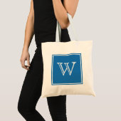 Blue Square Monogram Canvas tas (Voorkant (product))