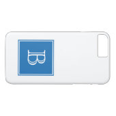 Blue Square Monogram Case-Mate iPhone Case (Achterkant (Horizontaal))