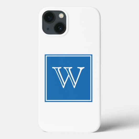 Blue Square Monogram Case-Mate iPhone Case (Achterkant)