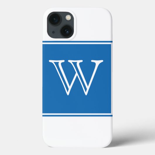 Blue Square Monogram Case-Mate iPhone Case (Achterkant)
