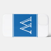 Blue Square Monogram Case-Mate iPhone Case (Achterkant (horizontaal))