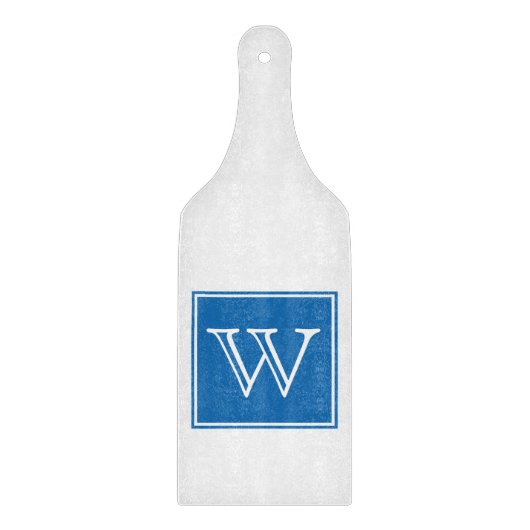 Blue Square Monogram Cutting Board Snijplank (Voorkant)
