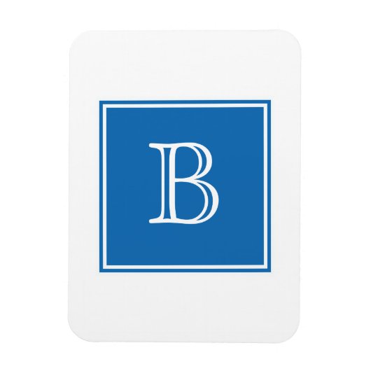 Blue Square Monogram Flexi Magnet Magneet (Verticaal)