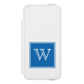 Blue Square Monogram Incipio iPhone Portemonnee Hoesje (Voorkant Agenda)