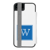 Blue Square Monogram Incipio iPhone Portemonnee Hoesje (Agenda Achterkant)