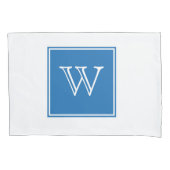 Blue Square Monogram Kussensloop (Voorkant)
