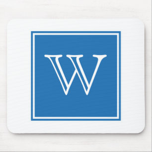 Blue Square Monogram Mousepad Muismat