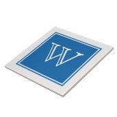 Blue Square Monogram Tegel Tegeltje (Zijkant)