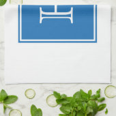 Blue Square Monogram Towel Theedoek (Gevouwen)